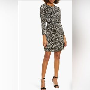 Sam Edelman Leopard Print Micropleat Dress